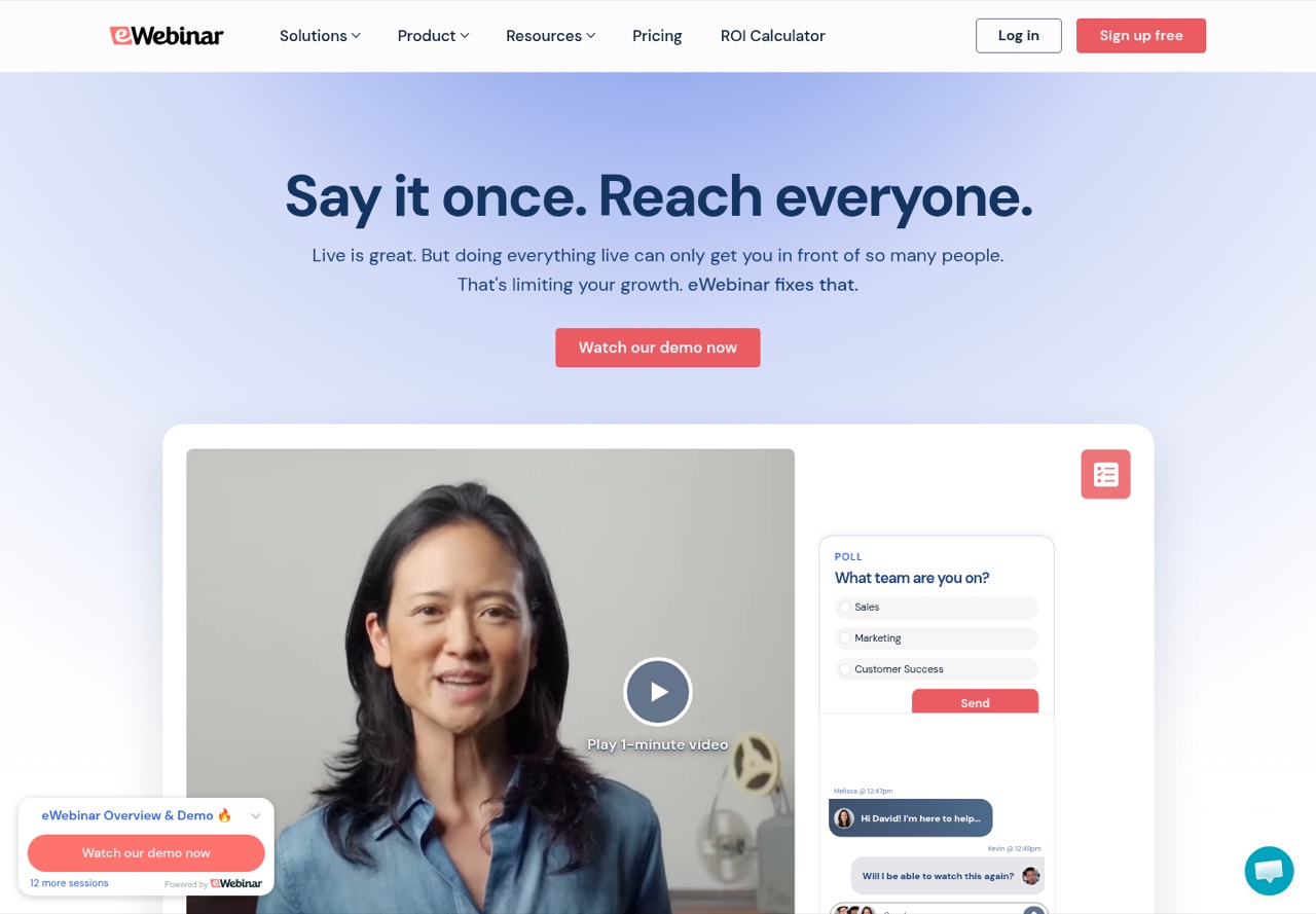 eWebinar — website preview
