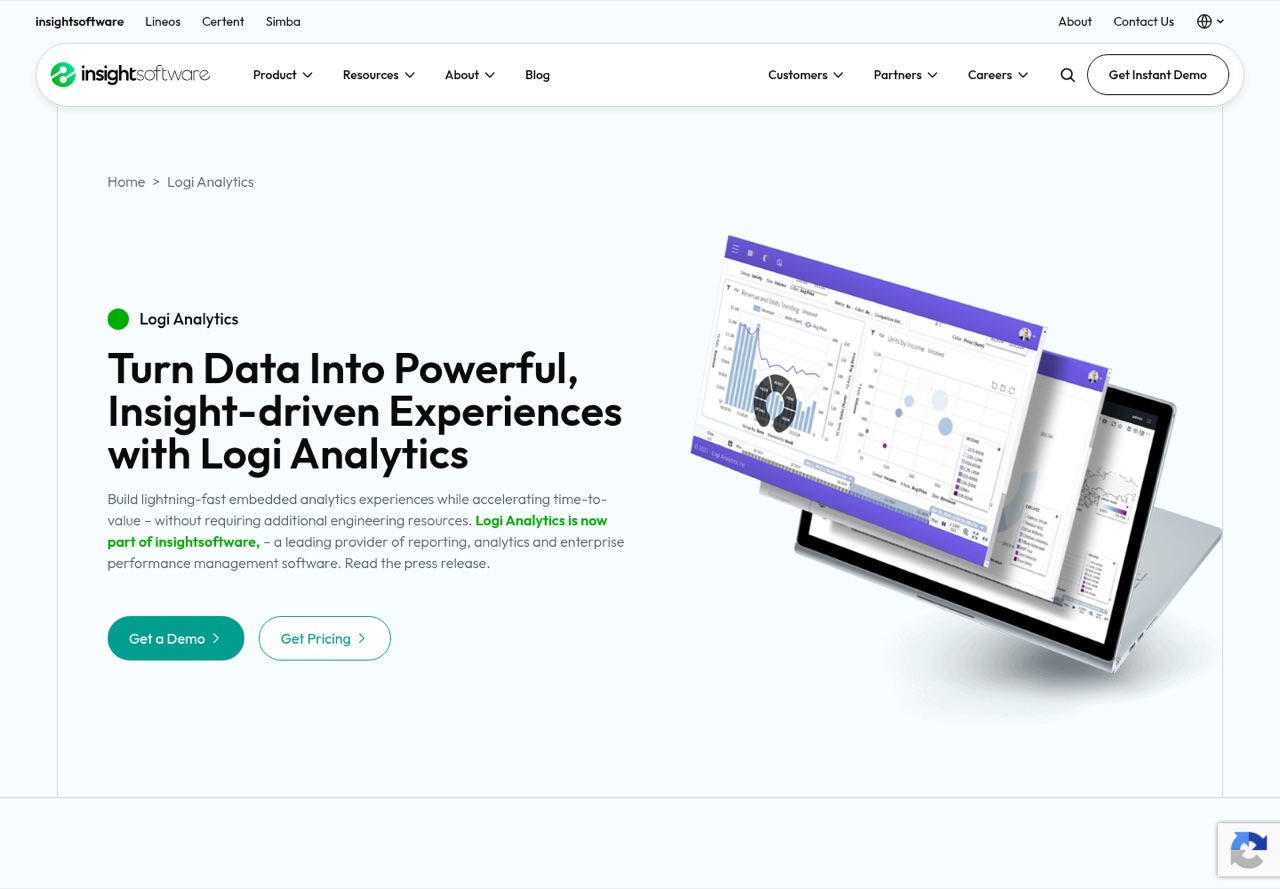 Logi Analytics — website preview