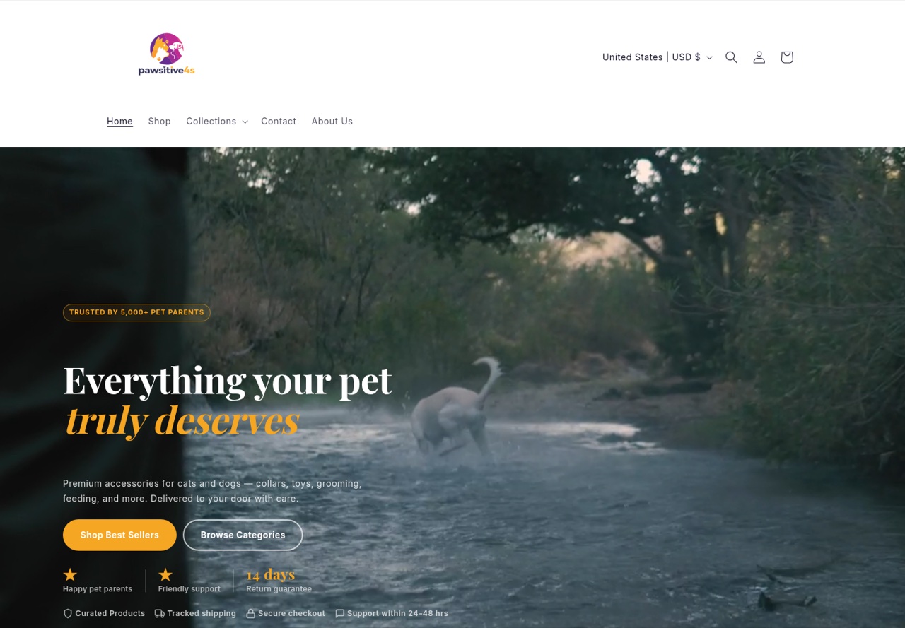 Pawsitive 4s — website preview