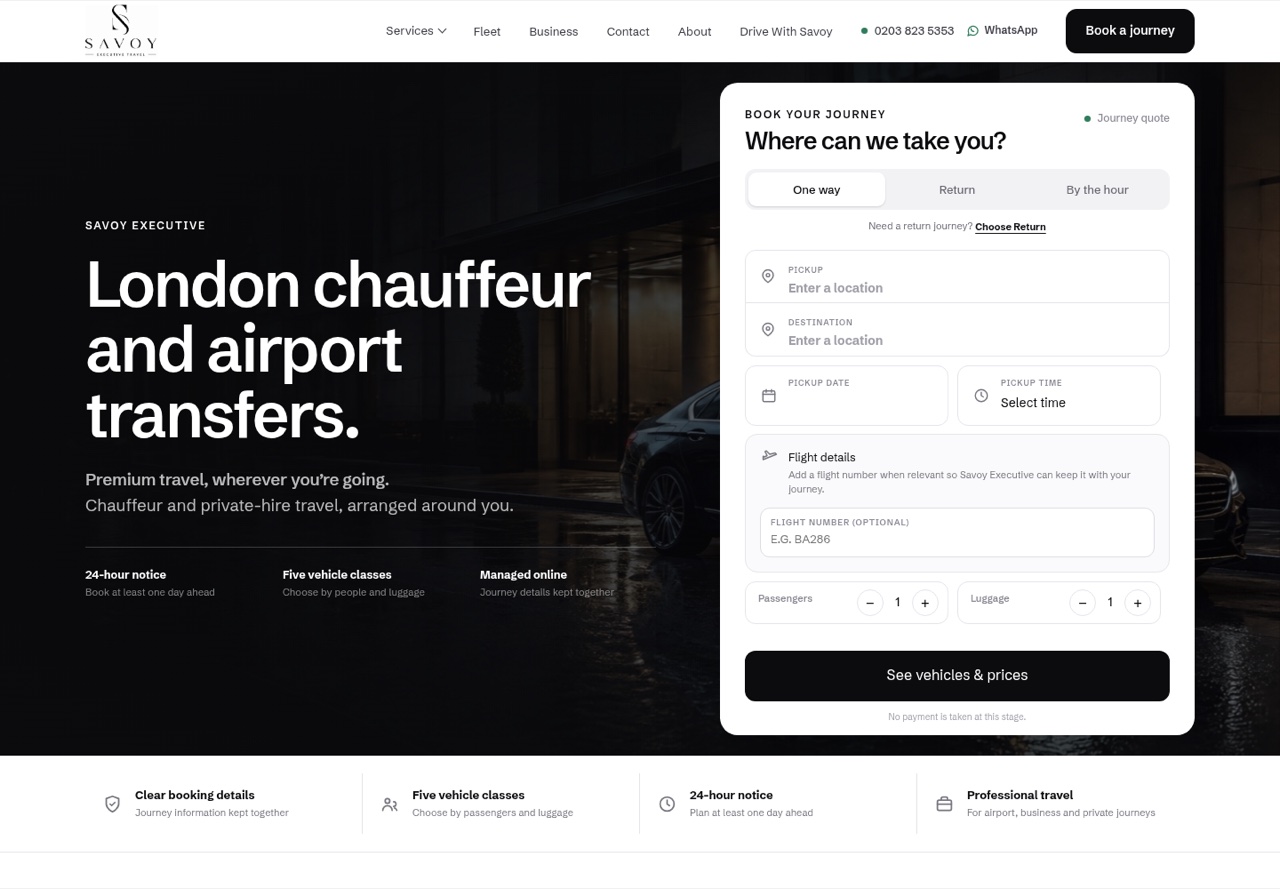 Savoy Executive — website preview