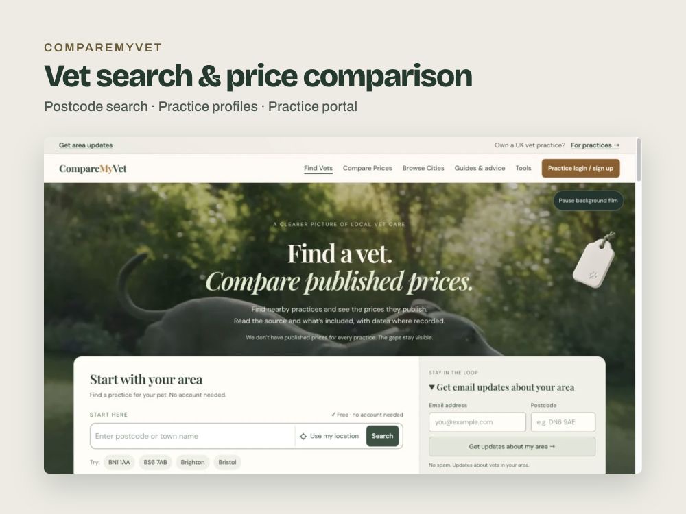 CompareMyVet website
